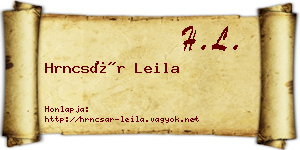 Hrncsár Leila névjegykártya